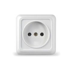 Розетка 1-м ОП Олимп 16А IP20 без заземл. бел. UNIVersal О0022