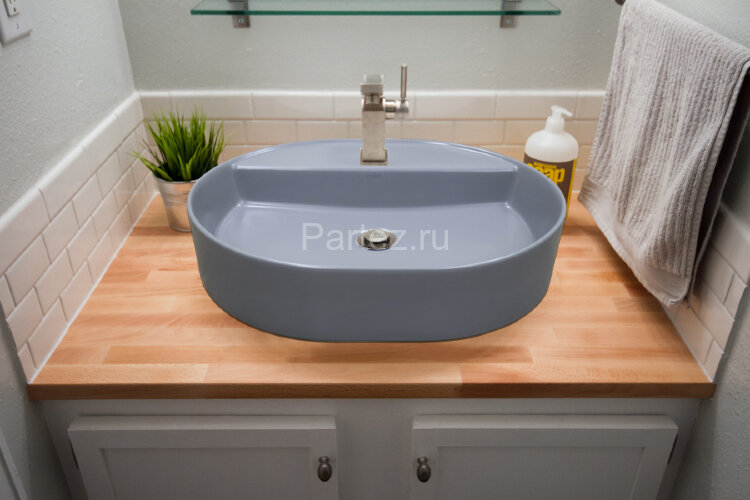 Раковина-чаша Creo Ceramique 560х450х120 накладная, овальная, керамика, серый матовый (PU4500SG)