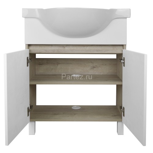 Комплект тумба Loranto Глория 70 Н 700х480х760 напольная с раковиной Teo 70, Дуб Кантри (CS00083815)