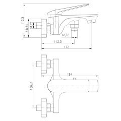 Смеситель Lemark Allegro LM5914CW для ванны