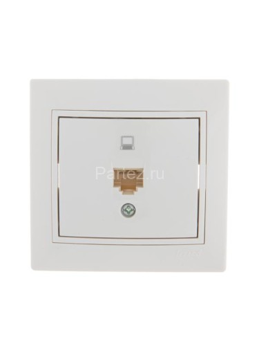 Розетка компьютерная 1-м СП Mira RJ45 бел./бел. LEZARD 701-0202-139