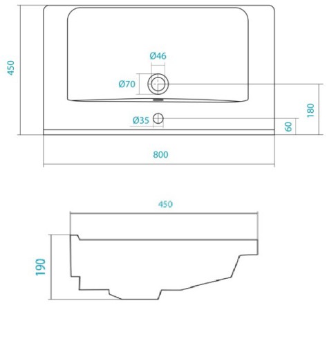 Комплект тумба Loranto Арфа 80/2 (815х460х540) подвесная, с раковиной Миранда 80 (Сантек) NEW без по