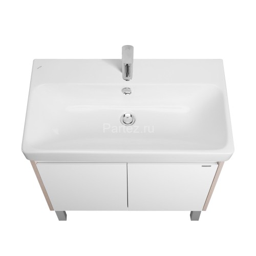 Тумба под раковину AQUATON Сканди Doors 80 Белый глянец/Дуб Верона (1A282901SDB20)