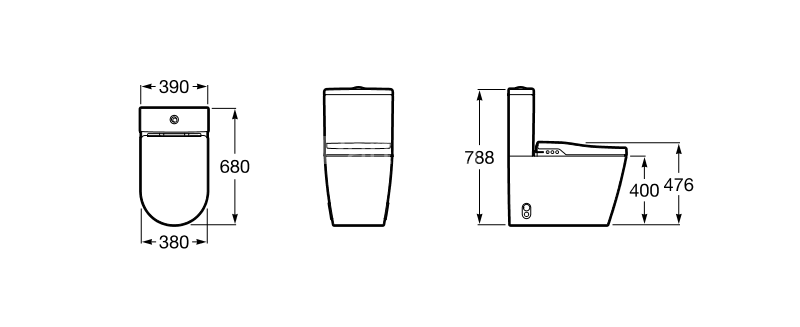 Roca INSPIRA IN-WASH Унитаз-компакт с функцией биде и сиденье микролифт