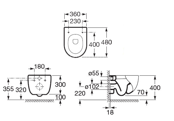 ПЭК MERIDIAN 480мм унитаз+сид.микр.+инстал.+кнопка