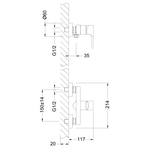 Смеситель Lemark Aura LM0603C для душа