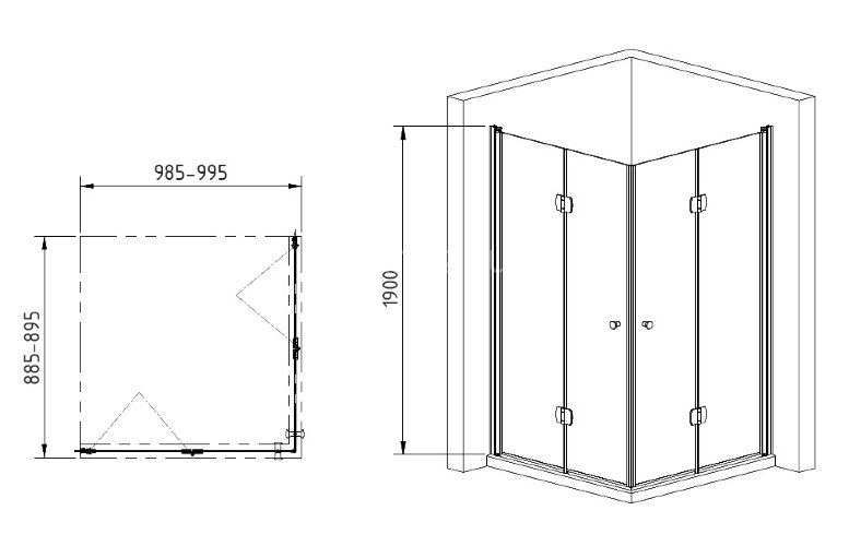 Душевой уголок Gemy Dutch Windmill S37193D-S37193C