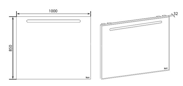 Зеркало с подсветкой Roca The Gap, 100*85 см (ZRU9302809)