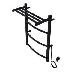 Полотенцесушитель электрический AZARIO VERONA 400/600 3 секции, с полкой, диммер справа, черный (AZ0