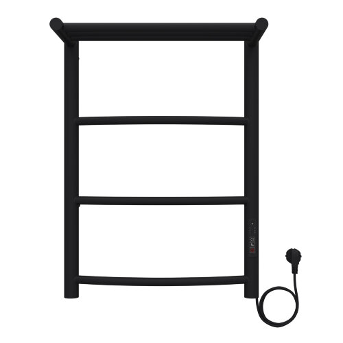 Полотенцесушитель электрический AZARIO VERONA 400/600 3 секции, с полкой, диммер справа, черный (AZ0