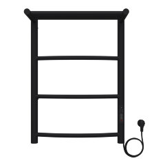 Полотенцесушитель электрический AZARIO VERONA 400/600 3 секции, с полкой, диммер справа, черный (AZ0