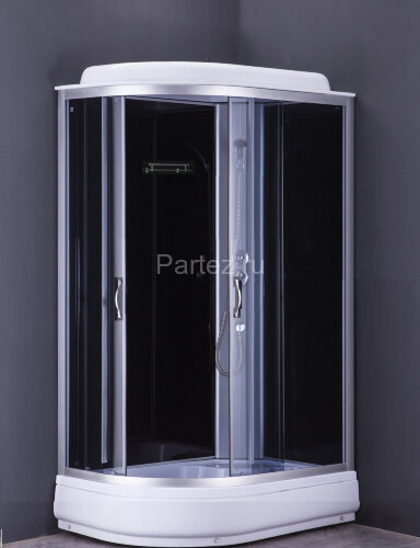 Душевая кабина LORANTO 120х80х215 правосторонняя, поддон 20 см, прозрачное стекло 4 мм, черная (CS-66120-20 R G)