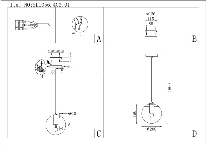Подвесной светильник ST Luce SL1056.403.01