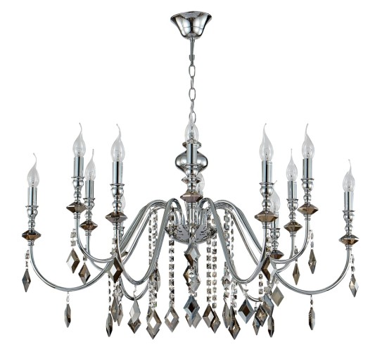 Подвесная люстра Crystal Lux MERCEDES SP6+6 CHROME/SMOKE