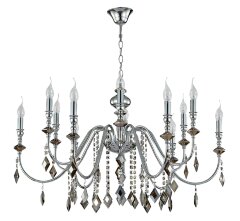 Подвесная люстра Crystal Lux MERCEDES SP6+6 CHROME/SMOKE