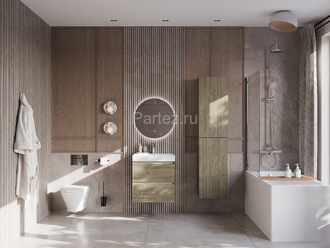 Шкаф - колонна Roca Ona 1750 подвесной, темный вяз (A857635511)