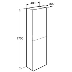 Шкаф - колонна Roca Ona 1750 подвесной, темный вяз (A857635511)