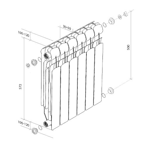 Биметаллический радиатор Royal Thermo Indigo Super Plus 500/100-10