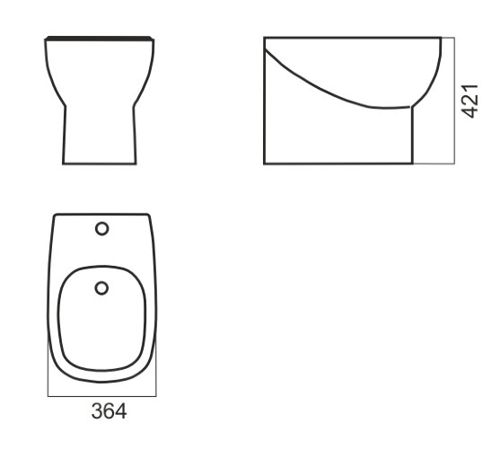 Биде напольное Sanita Luxe Infinity в комплекте с креплением (INFSLBI01)