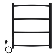 Полотенцесушитель электрический AZARIO VERONA 500/600 4 секции, диммер слева, черный (AZ04756B)