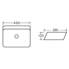 Раковина Azario 500х385х120 накладная, белый (AZ-2242)