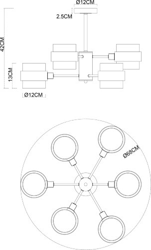 Потолочная люстра Arte Lamp A8205SP-6BK