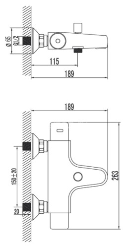 Смеситель для ванны термостатический Lemark Thermo LM7732C