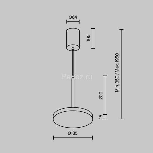 Подвесной светильник Maytoni P076PL-L12W3K-W