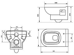 Унитаз подвесной NORDEN 350х540х355 быстросъемное сиденье микролифт, белый (40302100005)