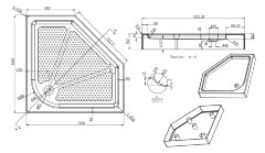 Душевой поддон Azario 1000х1000х150 R/L, для MONTREAL 3231 1000/ONTARIO 3231 1000