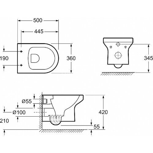Унитаз c инсталляцией Jacob Delafon Elite сиденье тонкое микролифт, клавиша хром (E21742RU-00)