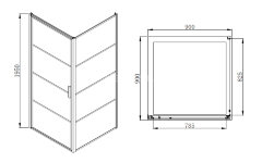 Душевое ограждение Azario RICHMOND 900х900х1950, без поддона, прозрачное стекло 6 мм, цвет профиля черный (AZ-NAG1221 900 BLACK)