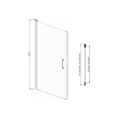 Душевая дверь Azario Alberta распашная 80х190, толщина полотна 6мм универсальная, цвет профиля серебро