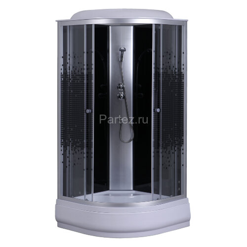 Душевая кабина Loranto 80х80х215 поддон 25см, мозаичный узор, прозрачное стекло 4мм, профиль хром (CS668025K80)