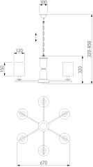 Подвесная люстра Eurosvet 60146/6 латунь