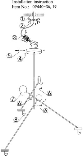 Потолочная люстра Kink Light 09440-3A,19(3000K)