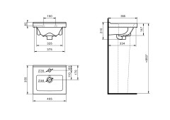 Раковина подвесная Santeri Визит-40 с переливом, белый (1.3117.7.S00.11B.0)