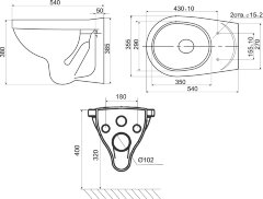 ПЭК Santeri Альфа комфорт, комплект инсталляции с унитазом с сиденьем Микролифт, белая кнопка смыва