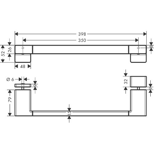 Ручка для душевой двери Hansgrohe AddStoris Шлифованный черный хром (41759340)