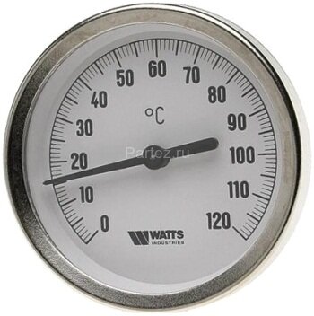 Термометр биметаллический F+R801 OR 80mm 0-120°C G1/2 50mm		