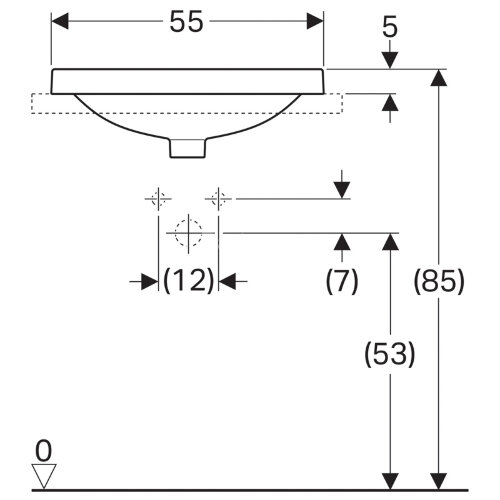 Раковина Geberit VariForm, 55х40 см, белая (500.736.01.2)