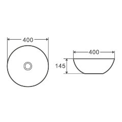 Раковина-чаша Azario 400х400х210 накладная, круглая, белый матовый (AZ-3003)