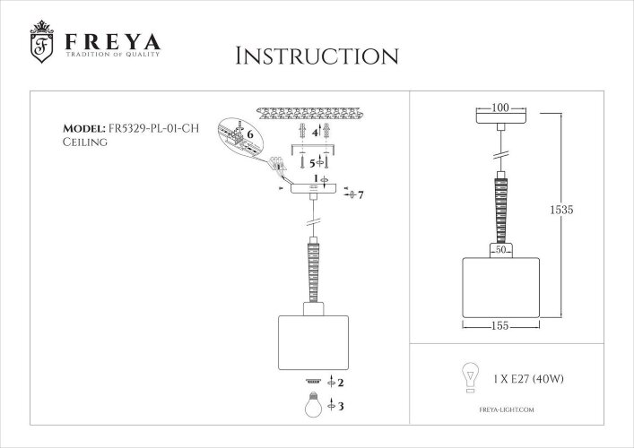 Подвесной светильник Freya FR5329-PL-01-CH
