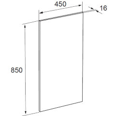 THE GAP Зеркало 450х850 мм, светильник (подходит к серии DEBBA)