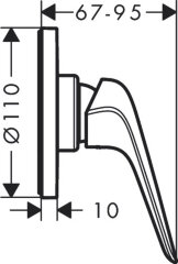 Hansgrohe 71063000 Novus Смеситель для душа с маленькой розеткой, СМ, хром