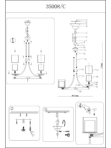 Подвесная люстра Newport 35008/C