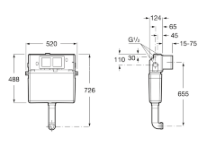 Z BASIC Tank Бачок скрытого монтажа для напольного унитаза (d110 и d90)