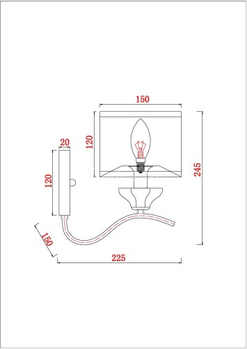 Бра Arte Lamp A4091AP-1CC
