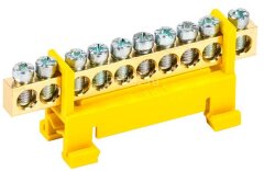 Шина PE &quot;земля&quot; на DIN-изол. &quot;Стойка&quot; ШНИ 6х9-10-С-Ж IEK YNN10-69-10P-K05