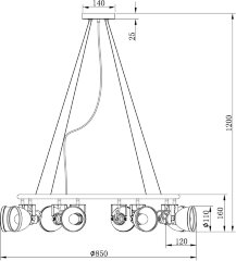 Подвесная люстра Freya FR4003PL-08W